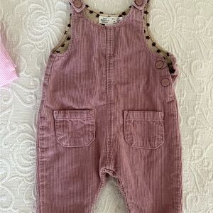 Zara Pink Corduroy Overalls - 3-6M